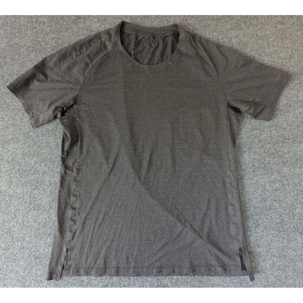 Lululemon HTGR Textured Training SS T Shirt Men's Sz XL Performance Dark Gray